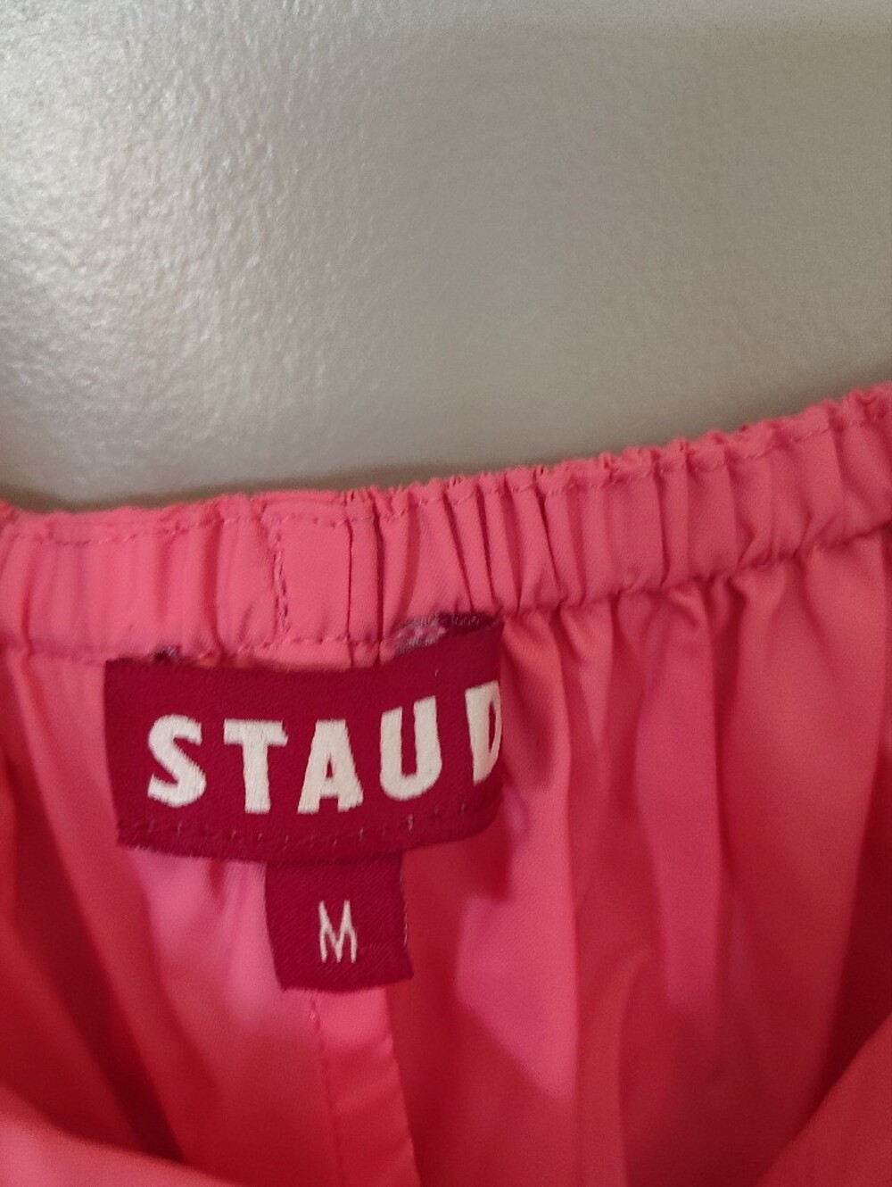 STAUD Coral-Pink Cowl Neck Satin Dress ABSOLUTELY BEAUTIFUL - Picture 12 of 14